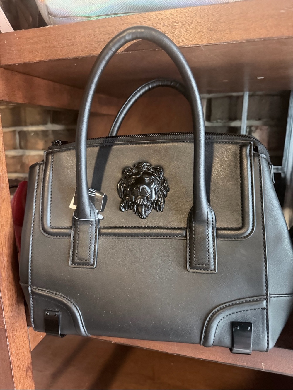 Aldo Black Lion-Emblem Satchel. Versace look a like